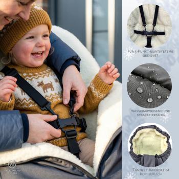 BAMBINIWELT Winterfußsack in Mumienform für Kinderwagen und Buggy, 110cm, Wolle, Design MELIERT